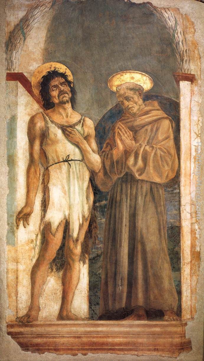 St John the Baptist and St Francis painting - Domenico Veneziano St John the Baptist and St Francis art painting